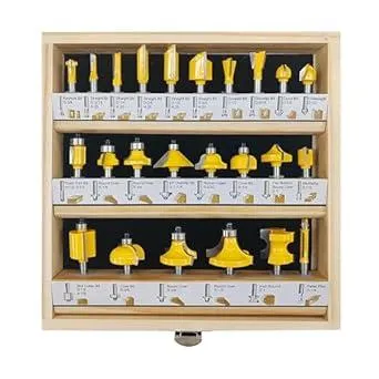 Router Bits Set,24pcs Carbide Router Bit Set 1/4 Shank,Router Bits for Woodworking,for DIY,Beginners and Professional,Available for Solid Woods, Hard Woods, Chipboard, etc.