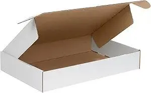 AVIDITI Corrugated Mailing Mailer Boxes Small 18" x 12" x 3" (25 Pack) Cardboard Shipping Box for Packaging Moving Packing Storage - White, 25 Pack