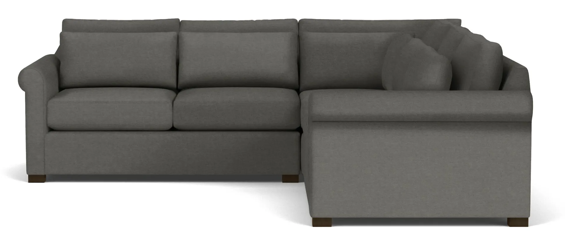 Tegan 102x102" Three-Piece Sectional in Vick Charcoal with Charcoal Legs