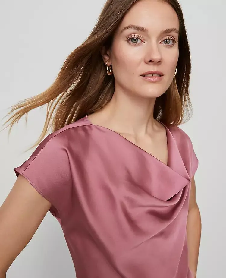 Satin Cowl Neck Top