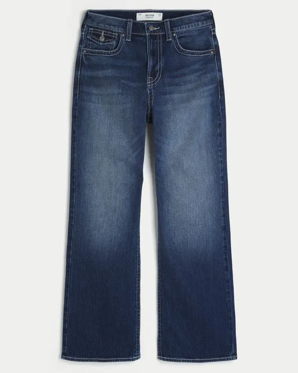 Dark Wash Baggy Bootcut Jeans