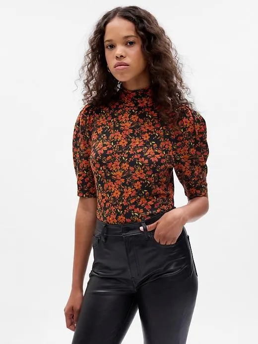 Featherweight Puff Sleeve Rib T-Shirt