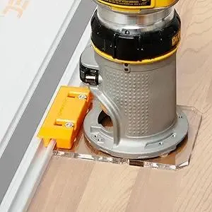 POWERTEC 72019 Router Guide Rail Adapter for DeWalt DWP611 and DCW600B Fixed Base Trim Routers - Compatible with Powertec, Makita, Festool, Milwaukee, Kreg ACS, WEN, Triton, Ridgid Guide Rails