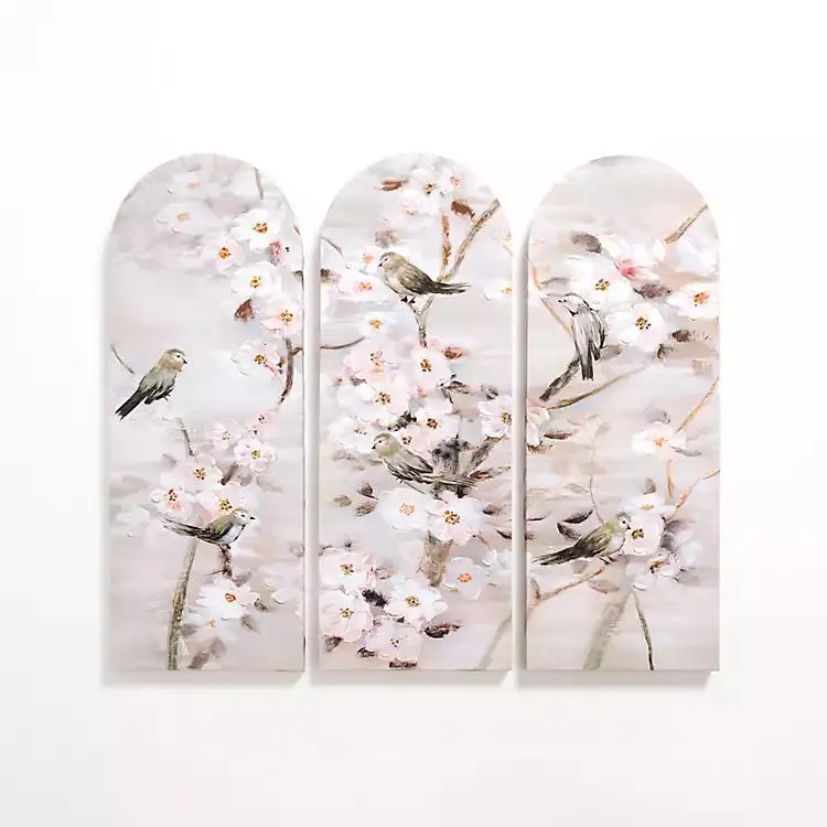 Birdsong Grove Arch Canvas Art Prints, Set of 3