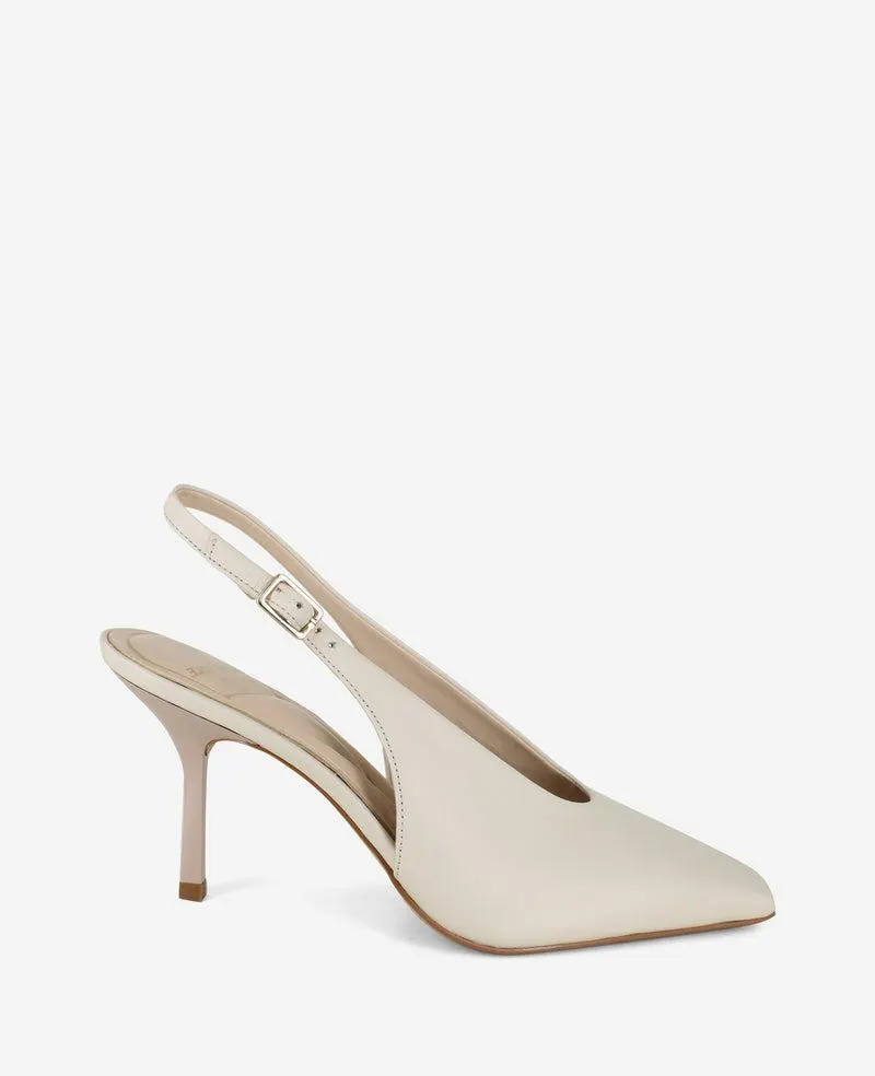 Aerial Leather Slingback Heel - IVORY LEATHER