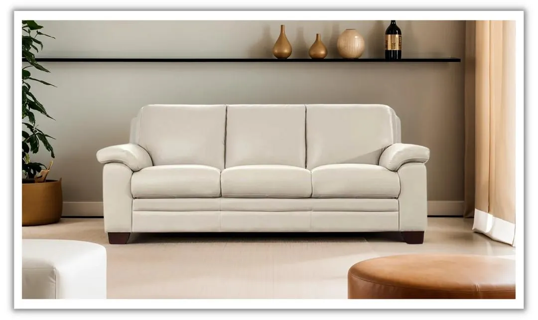 Magnum 3-Seater Leather Sofa With Wooden Legs