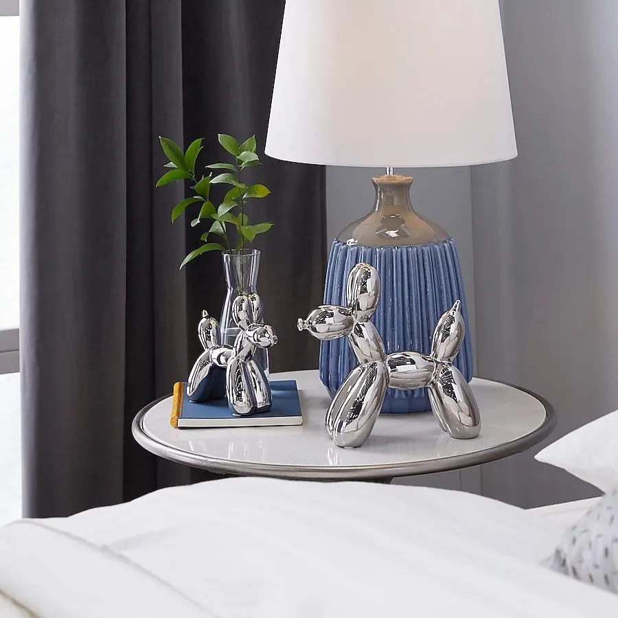 Grayson Lane 2 -Pack Silver Porcelain Modern Sculpture