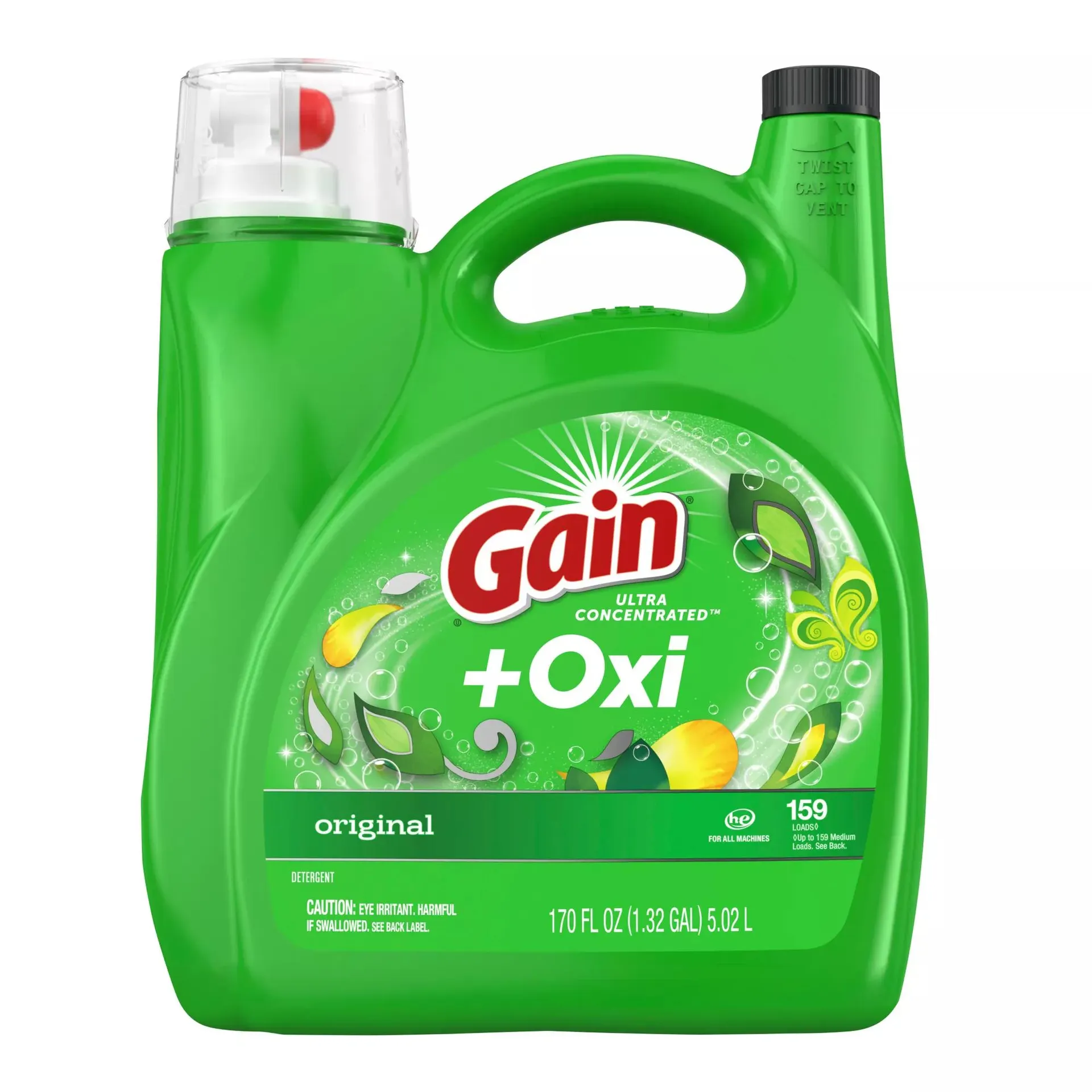Gain + Oxi Liquid Laundry Detergent, 159 Loads, 170 fl. oz./159 Loads - Original