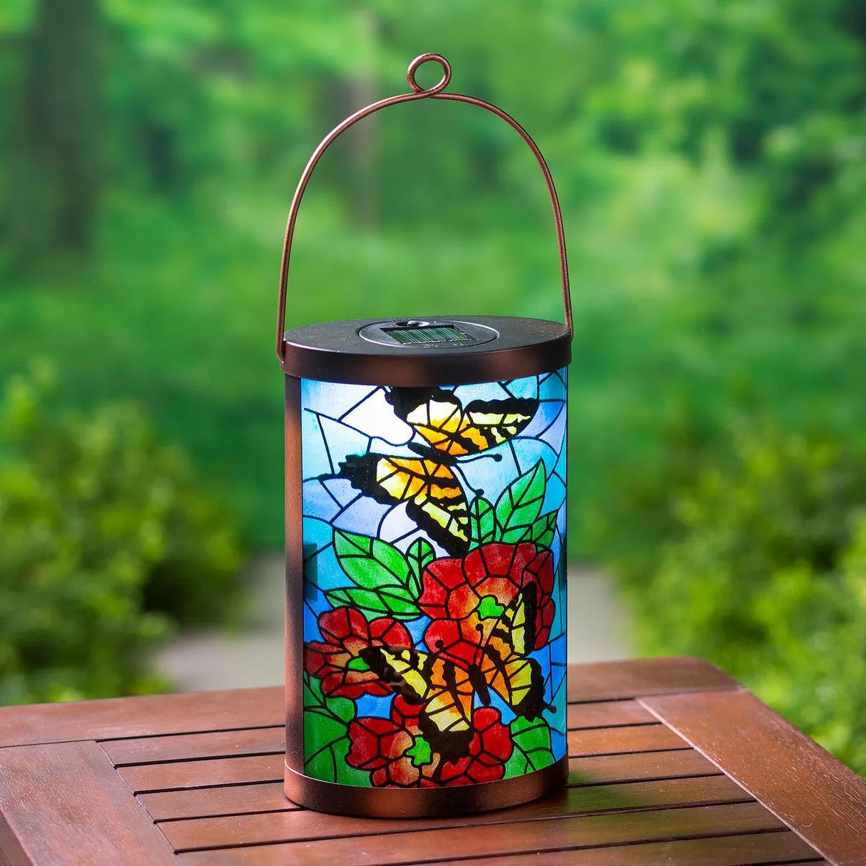 Mosaic Butterfly Solar Lantern