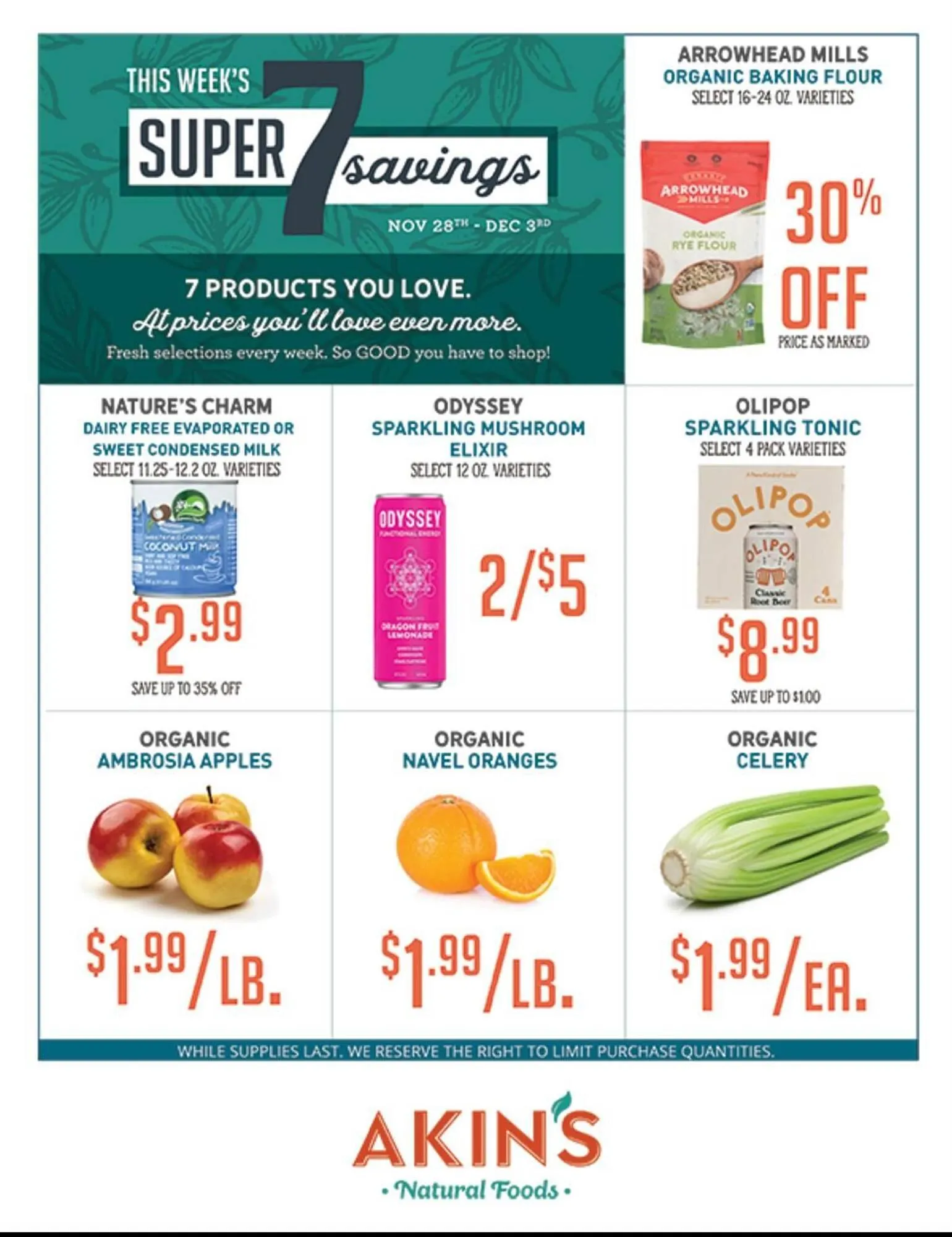 Akins Natural Foods weekly ad - 1