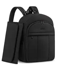 LOVEVOOK Diaper Bag Backpack for Moms, Lightweight Puffy Baby Bag with Changing Pad & Stroller Straps, Large Capacity Waterproof Travel Diaper Backpacks, Black