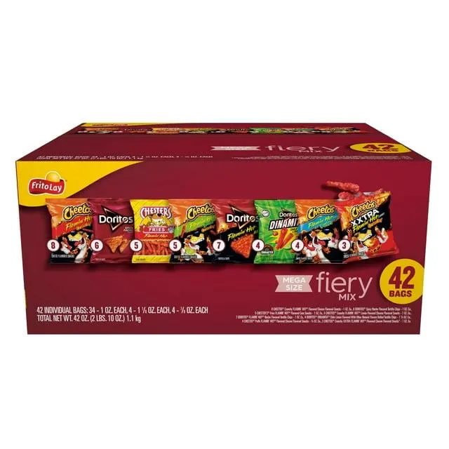 Frito-Lay Fiery Mix Variety Snacks, 1 oz Bags 42 Count Multipack
