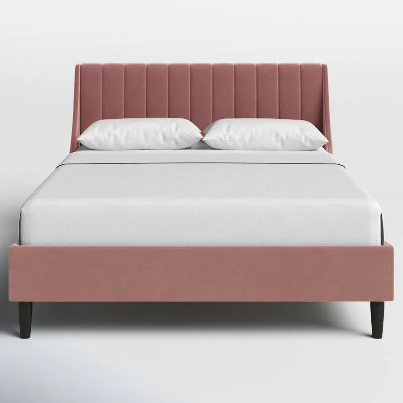 Helaina Upholstered Wingback Bed
