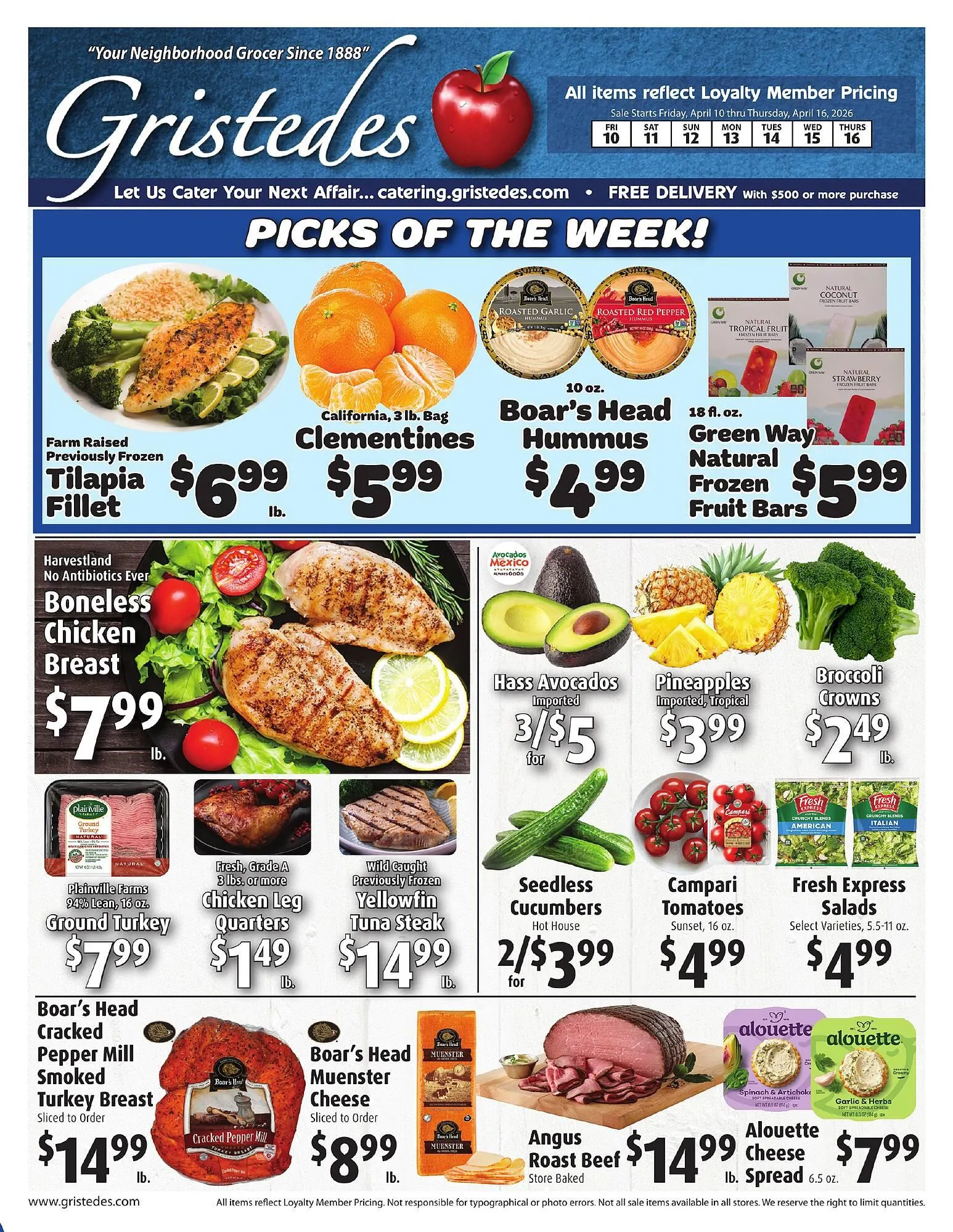 Weekly ad Gristedes circular from April 10 to April 16 2026 - Page 1