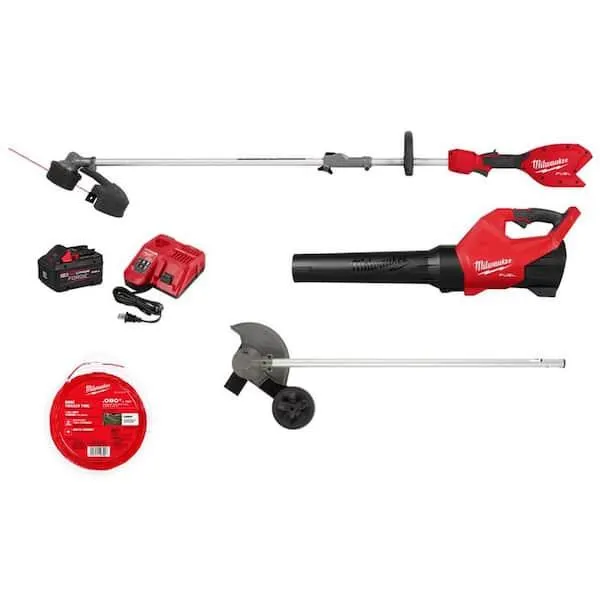 M18 FUEL 18V 16 in. Brushless Cordless QUIK-LOK String Trimmer/Blower 8.0 Ah Combo Kit w/ Edger and .080 Trimmer Line