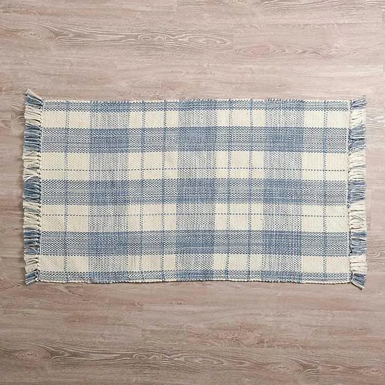 Blue Plaid Leland Scatter Rug