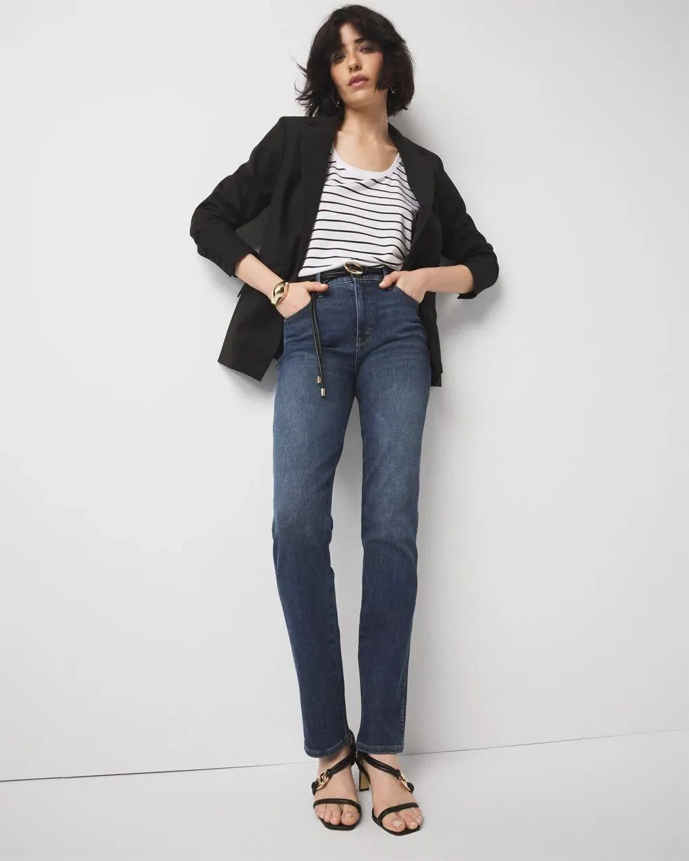 High-Rise Straight Jeans