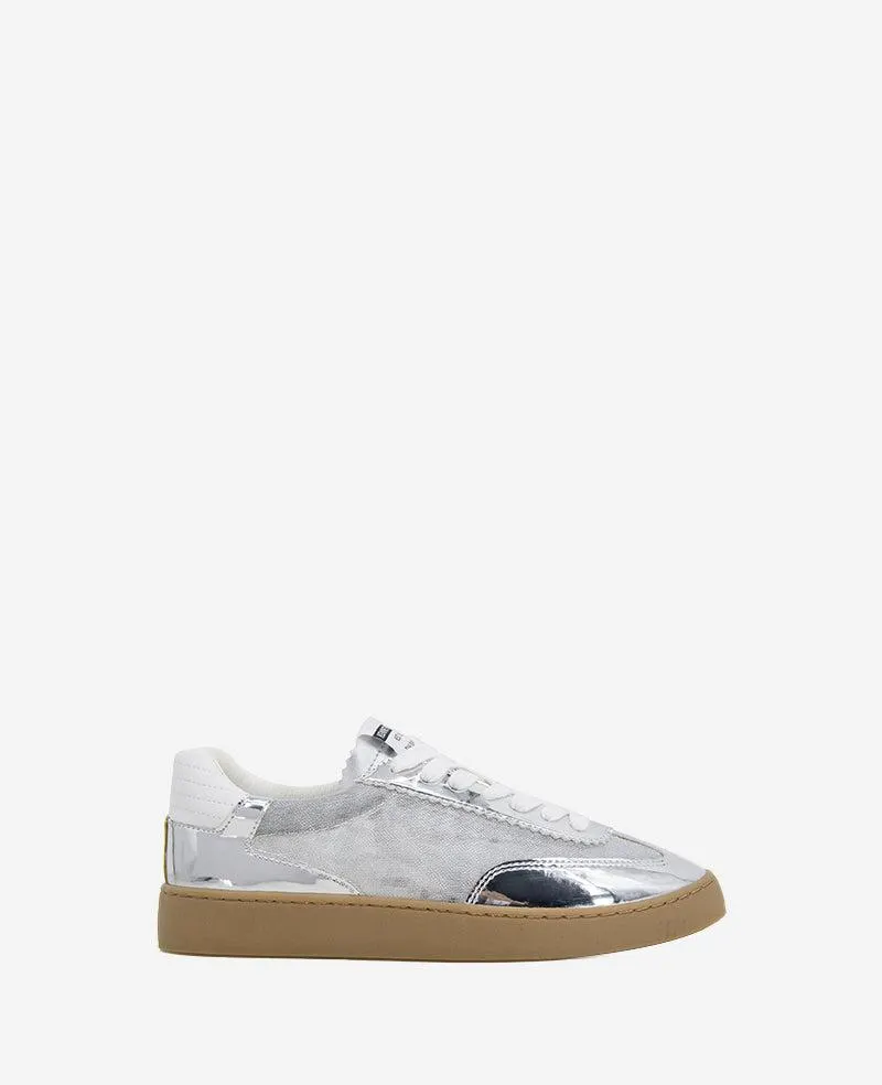 Sam Metallic Leather Mesh Sneaker - SILVER MESH