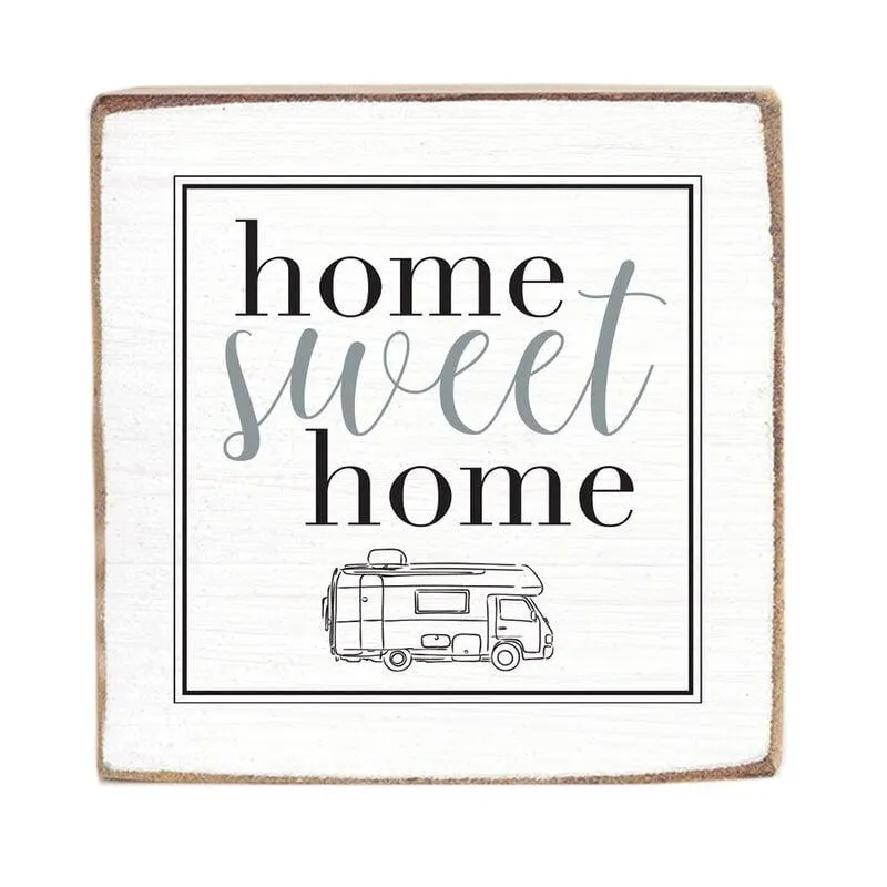 Rustic Marlin Home Sweet Home RV Sign - 6" X 6"