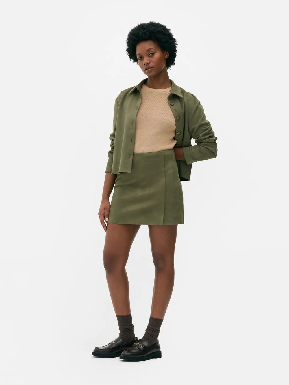 Faux Suede Mini Skirt