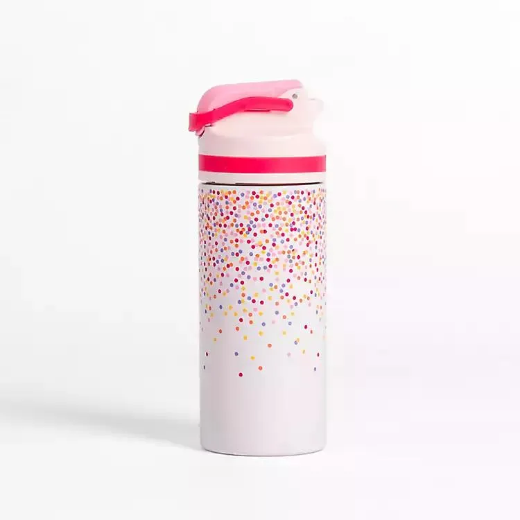 Pink Sparkle Print Ollie Water Bottle