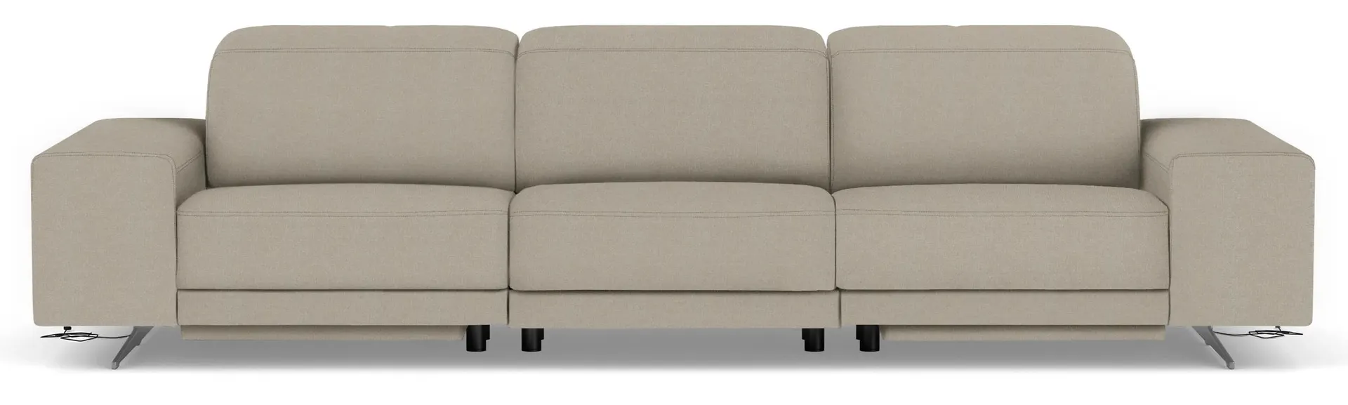 Gio 123" 3pc Sofa w/2pc Powered Foot & Headrest in Sussex Cement