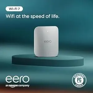 Amazon eero Pro 7 tri-band mesh Wi-Fi 7 router - Supports internet plans up to 5 Gbps, Coverage up to 2,000 sq. ft., 1-pack