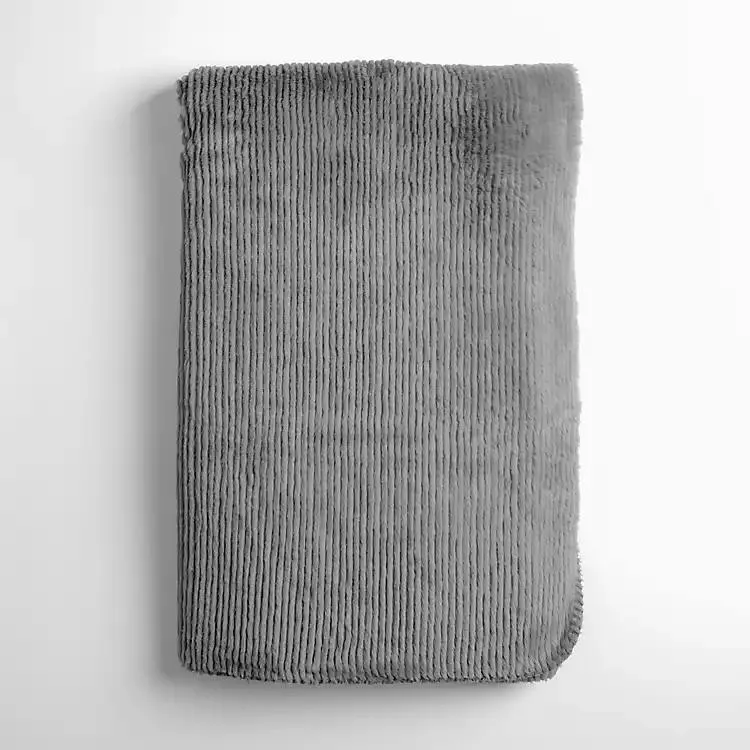 Dark Gray Faux Mink Throw