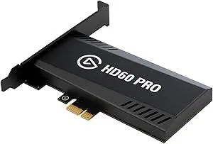 Elgato HD60 Pro1080p60 Capture and Passthrough, PCIe Capture Card, Low-Latency Technology, PS5, PS4, Xbox Series X/S, Xbox One, black