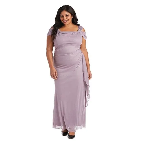 Plus Size R&M Richards Chiffon Cowl Bodice Dress
