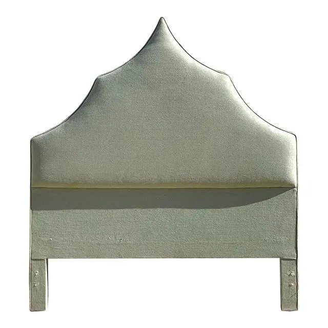 Late 20th Century Vintage Upholstered Temple Headboard in Queen