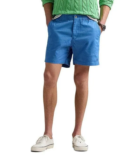 Classic-Fit Stretch Prepster Flat-Front 6" Inseam Chino Shorts