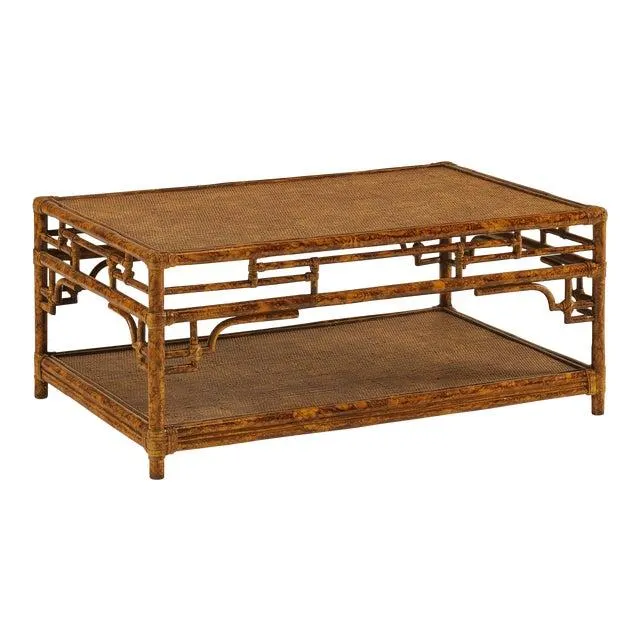 Pagoda Coffee Table, Small, Brown, Rattan