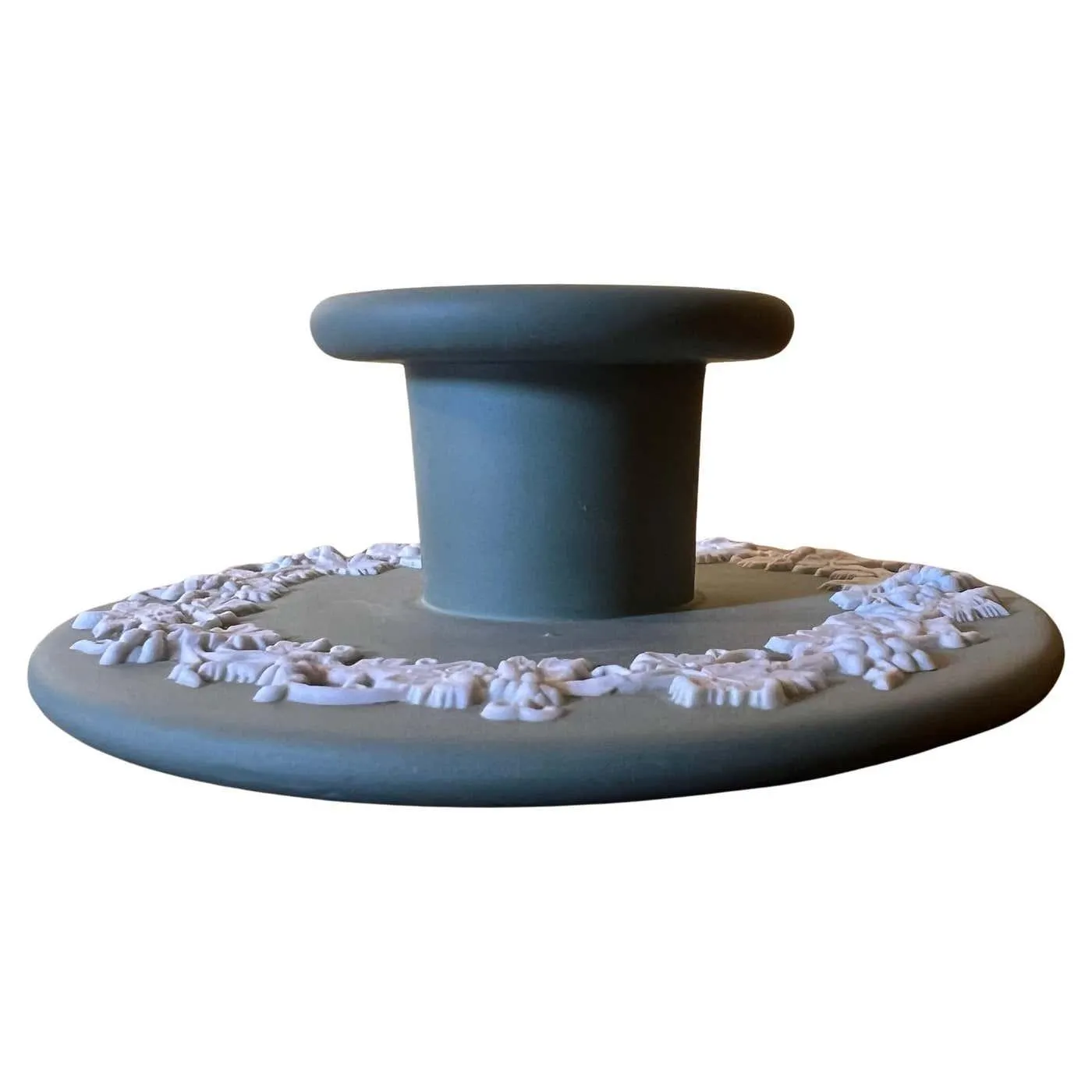 Vintage Wedgwood Sage Jasperware Candle Holder