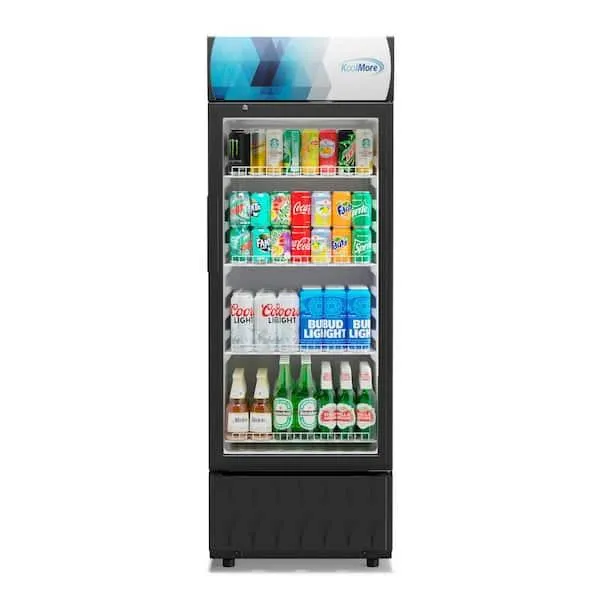 22 in. Glass Door Merchandiser Refrigerator in Black - 9 Cu Ft.