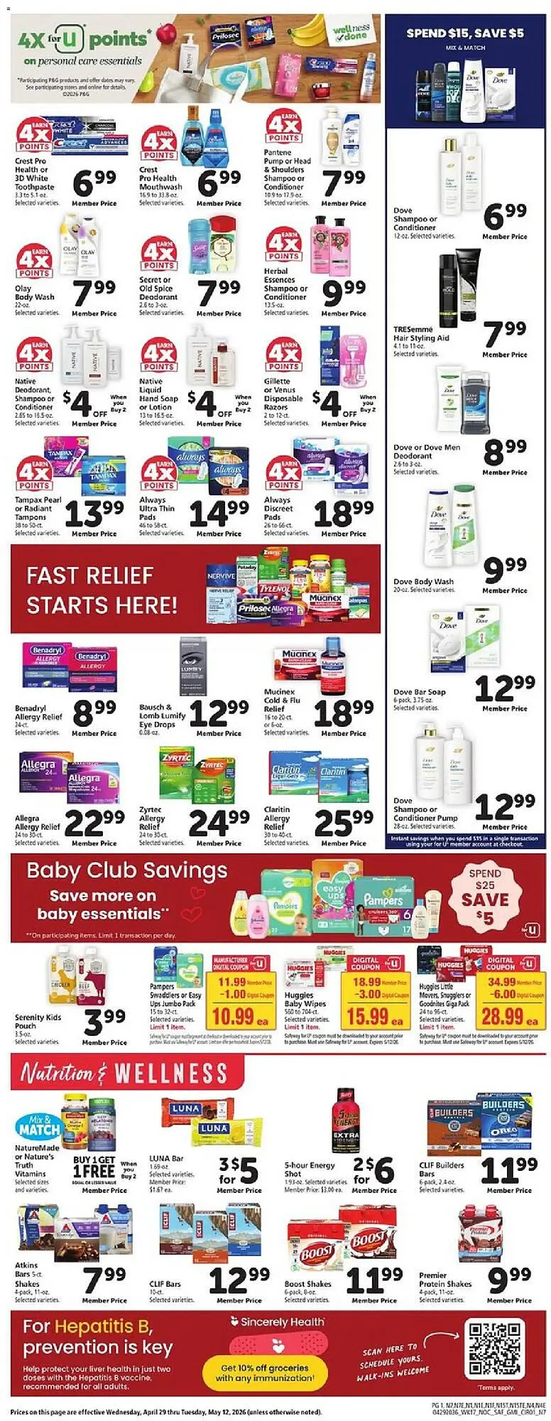 Weekly promotion Safeway weekly ad spanning from April 29 to May 5 2026 - Page 10 for Catalogue 365
