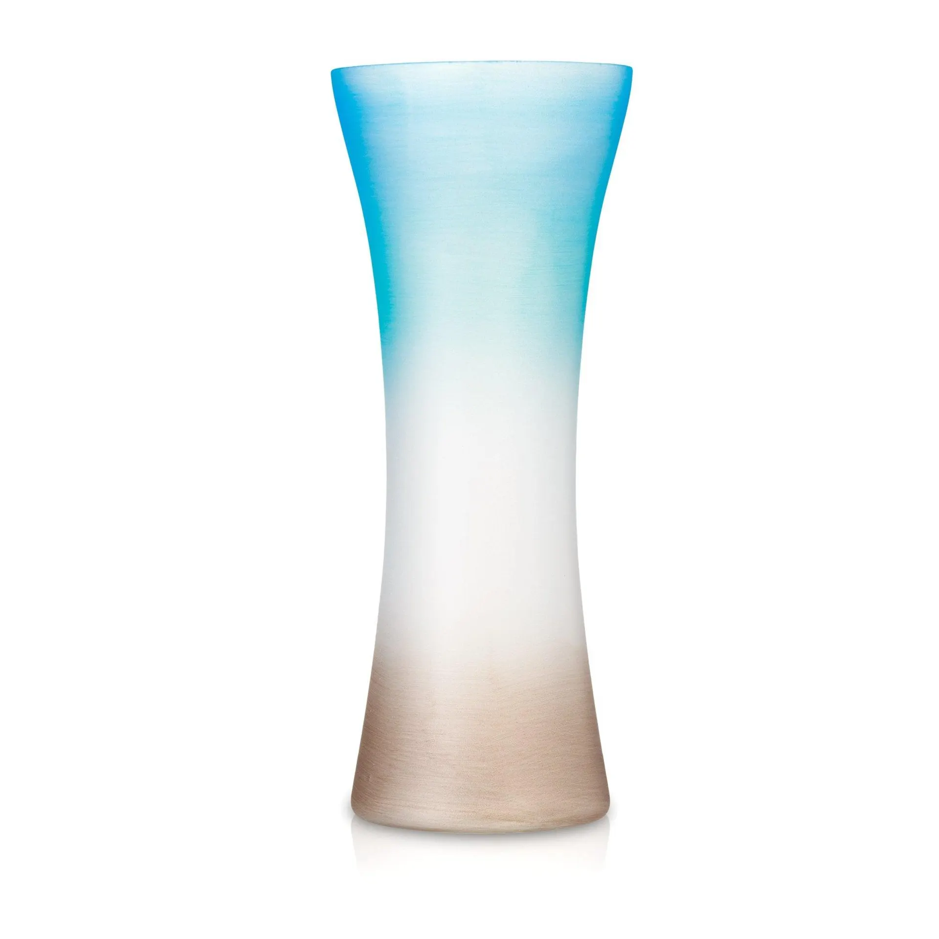 Pier 1 Handpainted Ombre Turquoise Glass Vase