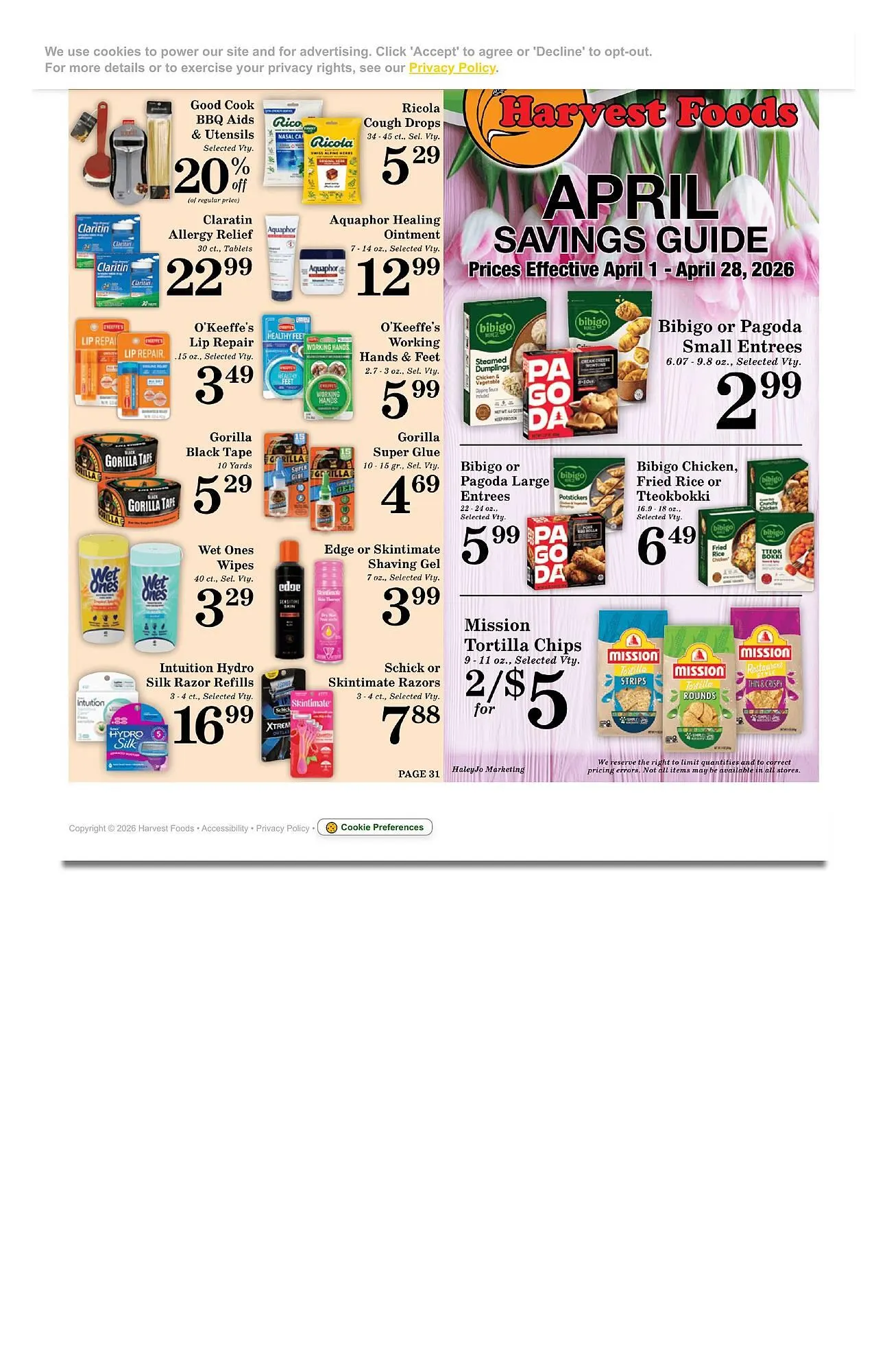 Weekly promotion Harvest Foods weekly ad spanning from April 18 to April 21 2026 - Page 6 for Catalogue 365