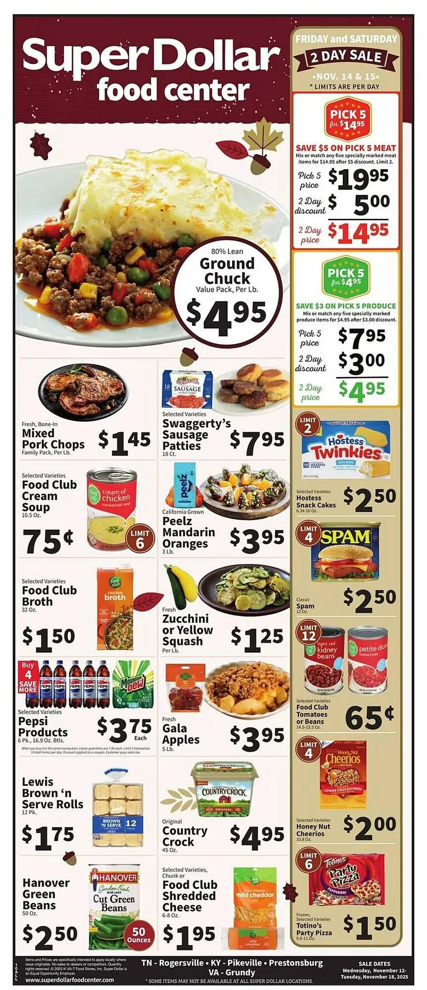 Weekly ad Super Dollar Food Center weekly ad from November 12 to November 18 2025 - Page 1