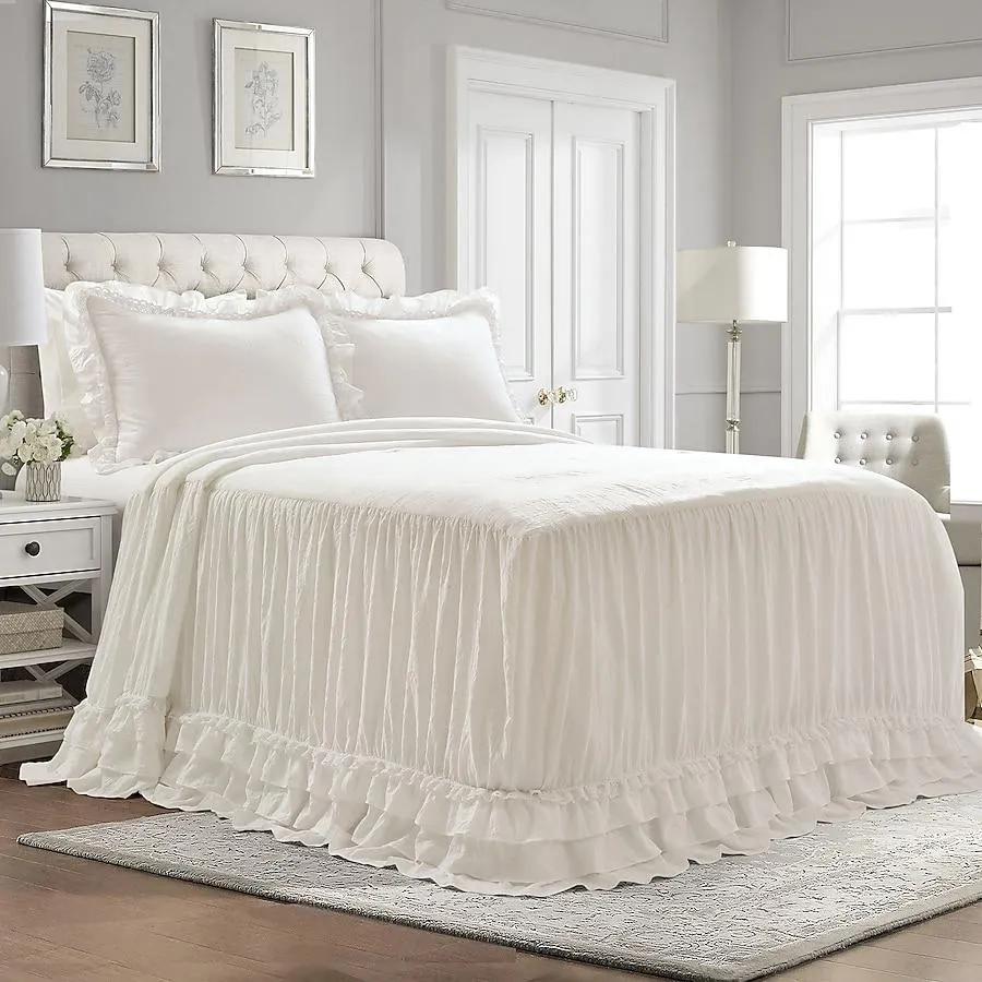 Lush Decor White Solid Queen Bedspread