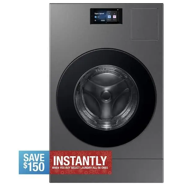 5.3 cu. ft. Bespoke Ultra Capacity Vented All-in-One Washer Dryer Combo with Electric Dryer, and AI Home in Dark Steel