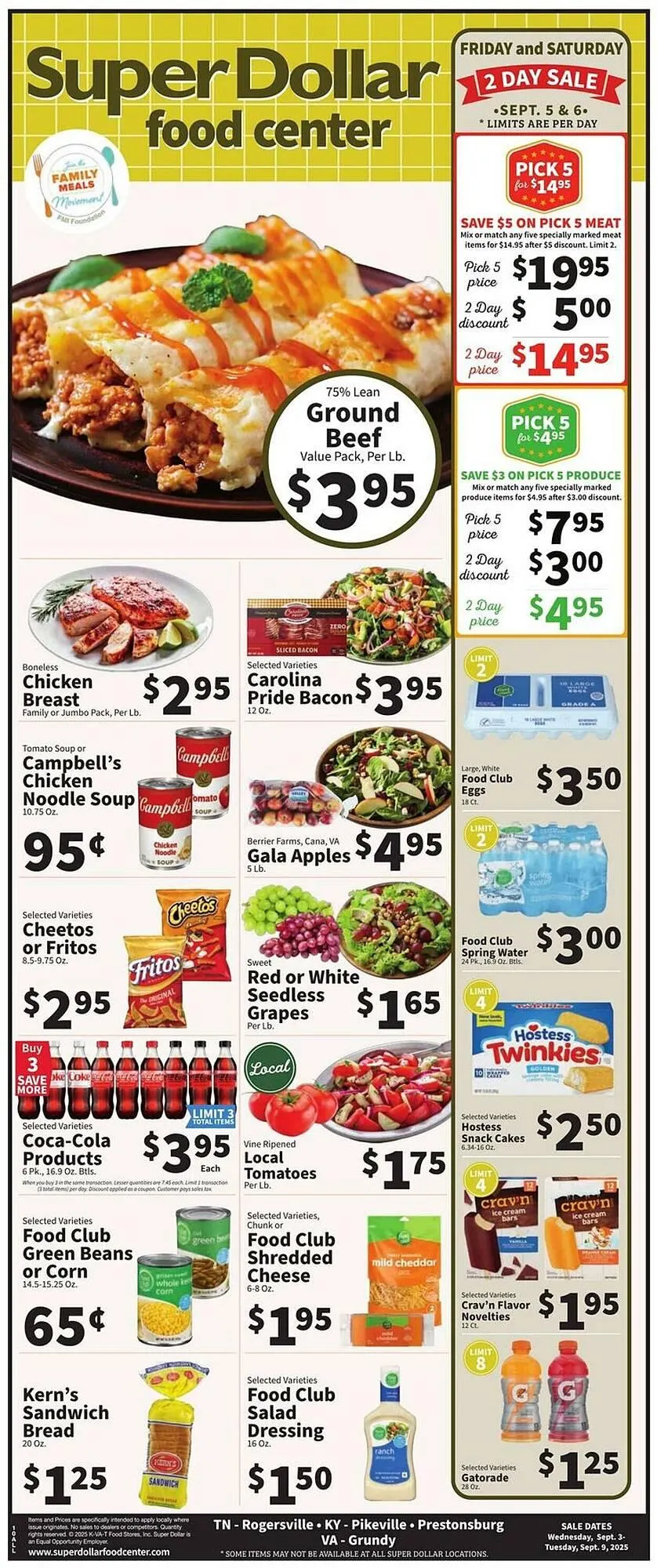 Weekly ad Super Dollar Food Center weekly ad from September 3 to September 9 2025 - Page 1