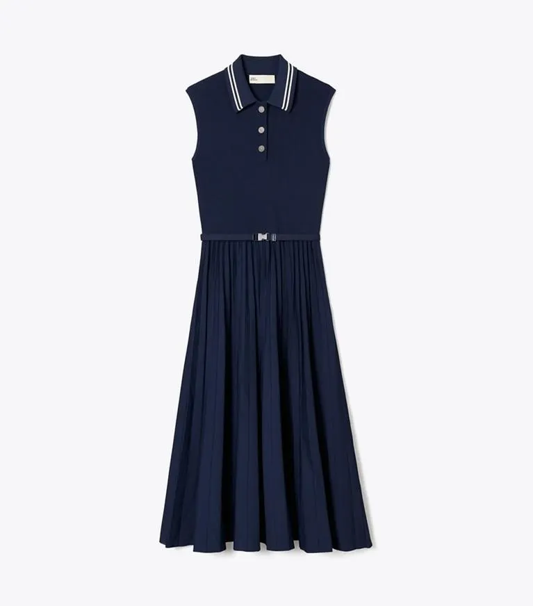PLEATED VISCOSE DRESS