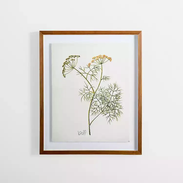 Golden Leaves Herbs Dill Framed Art Print