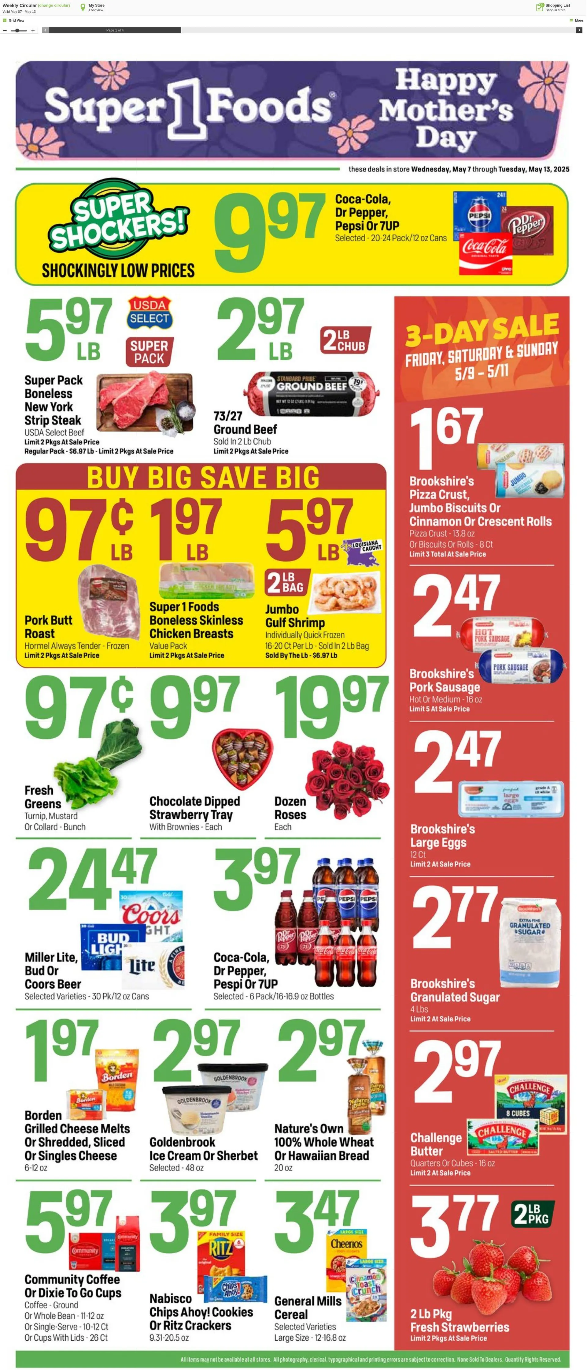 Weekly ad Super1Foods from May 7 to May 13 2025 - Page 1
