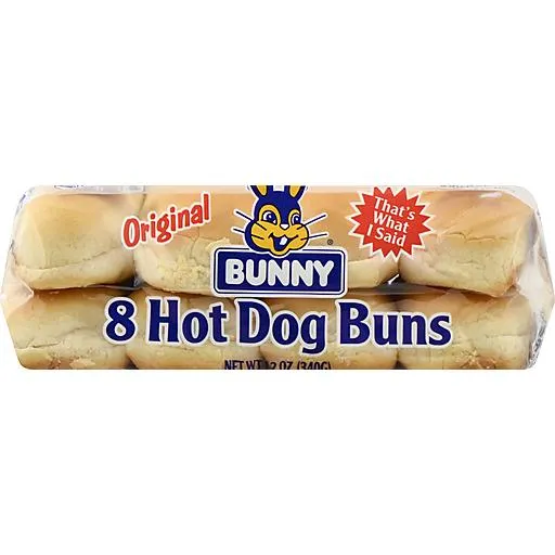 Bunny Hot Dog Buns, Original 8 ea