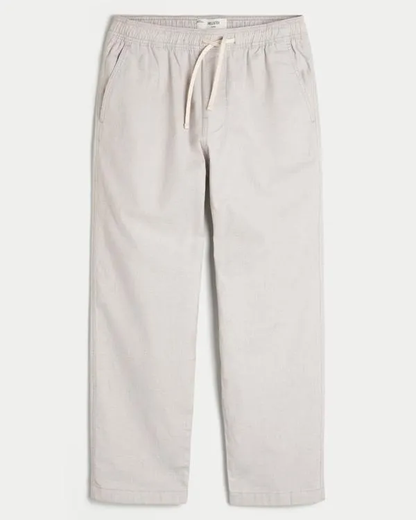 Linen-Blend Loose Pull-On Pants