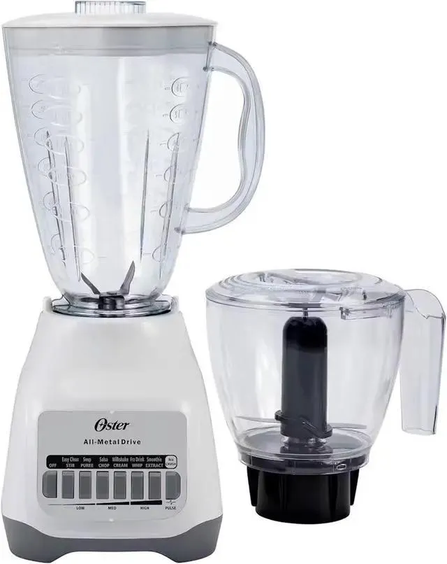 Oster Classic 700 Watt 2-in-1 Kitchen System Blender and Food Chopper in White