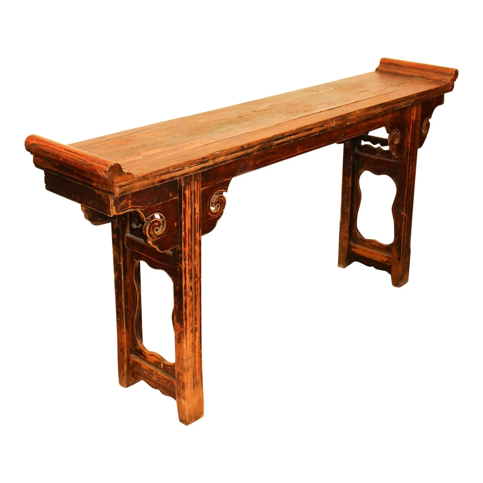 19th Century Chinese Painters Table, Original Lacquer, Elmwood