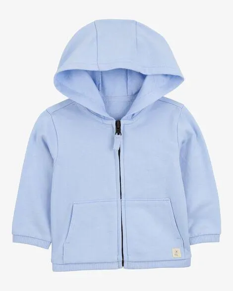 Baby Zip-Up French Terry Hoodie - Blue